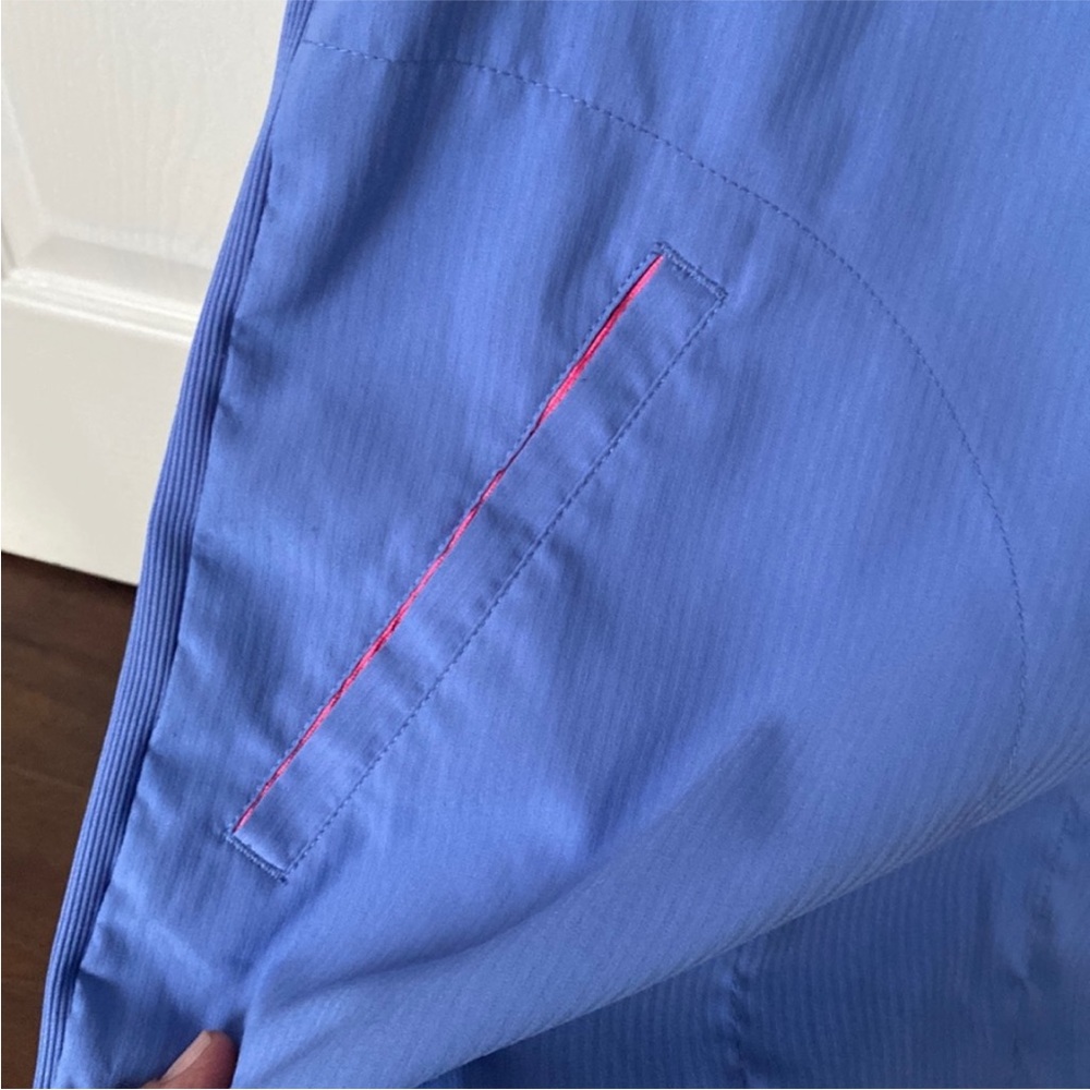 koi Periwinkle Blue Scrub Top with Pink Trim - Picture 3 of 5